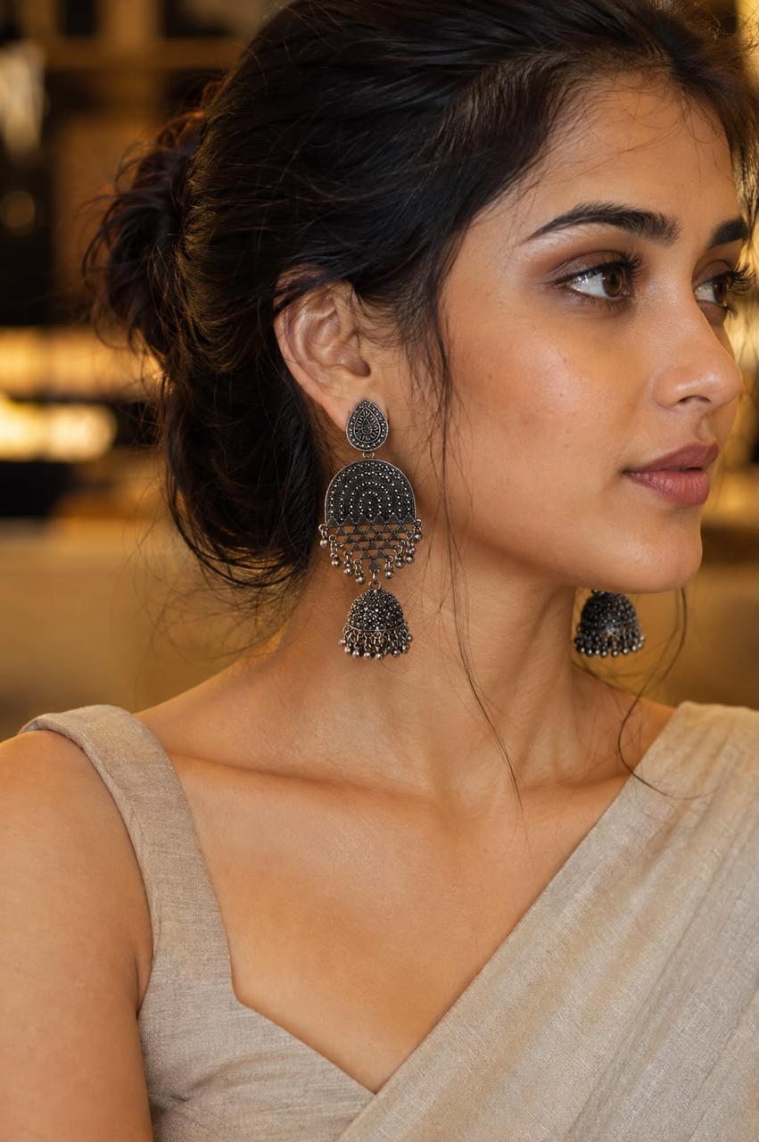 Oxidized Jhumka 