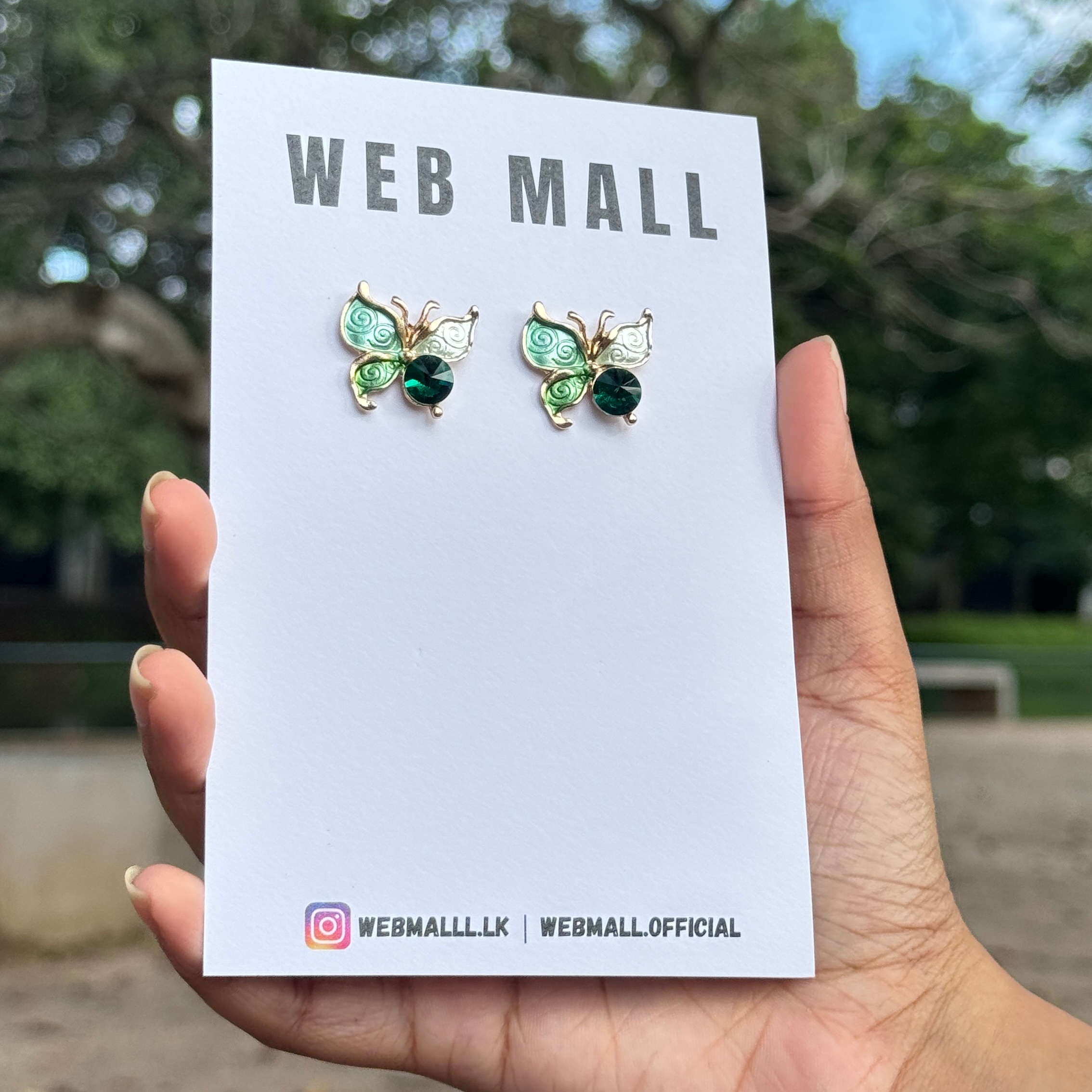 Green Butterfly Studs