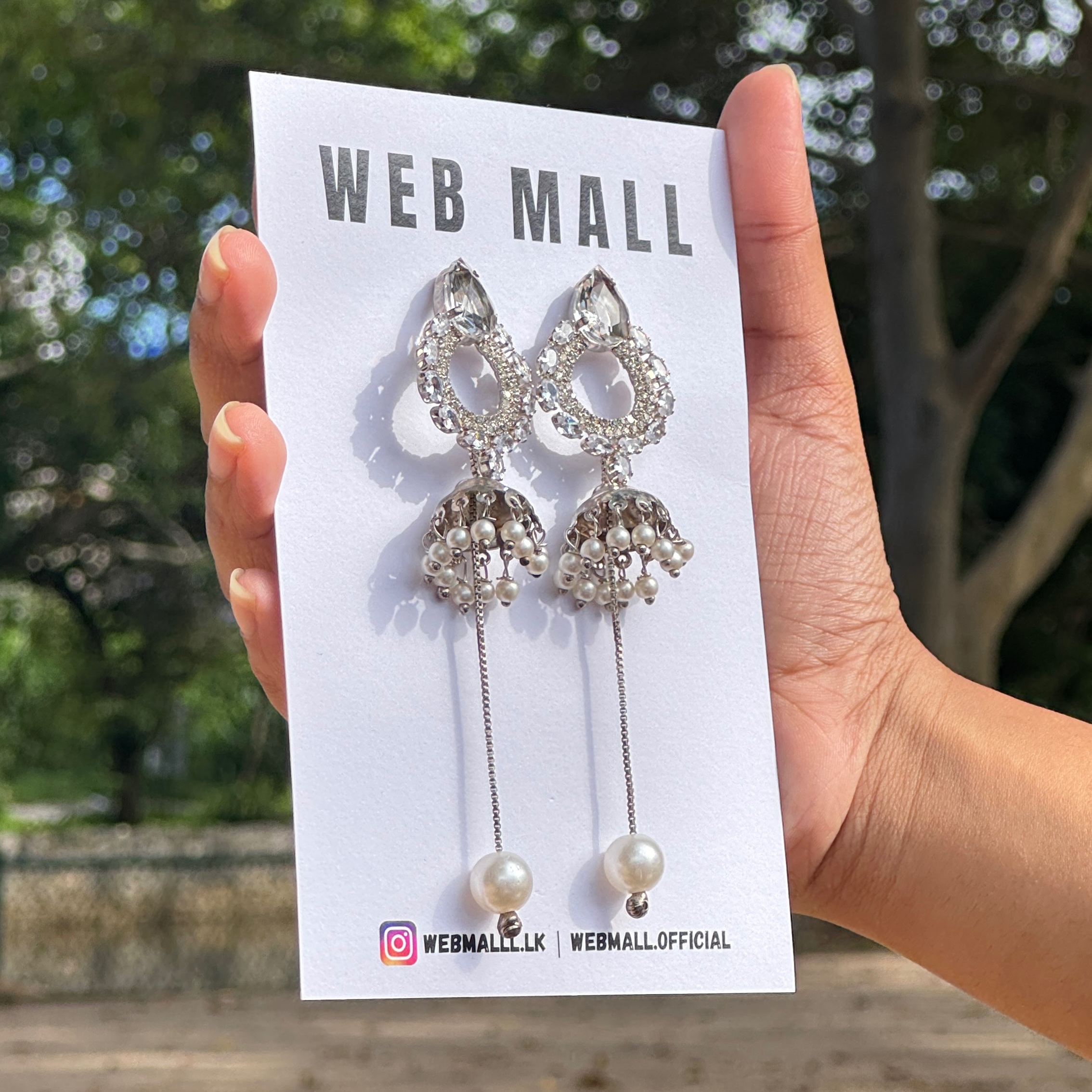 Stoned Pearl Drop Jhumka 
