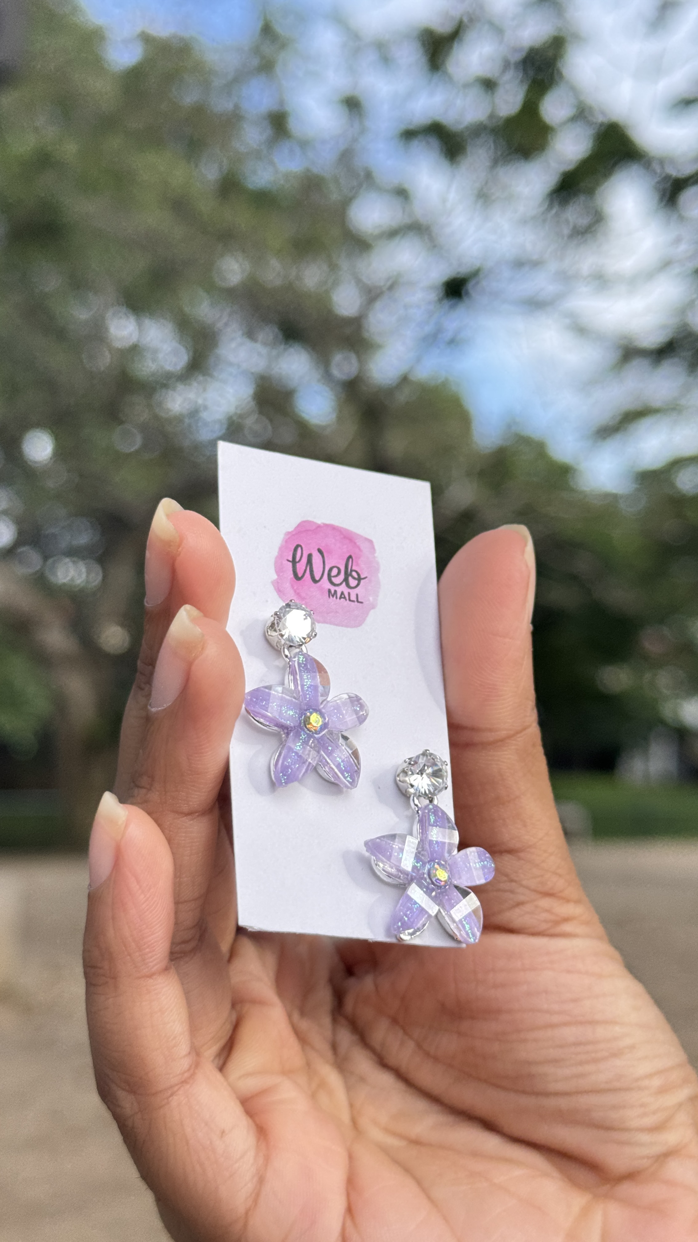 Purple Flower Earrings 